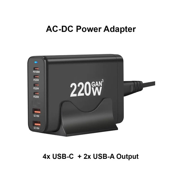 Fotolux 200W AC-DC Power Fast Gan Charger, Charging Station( 6 Ports )