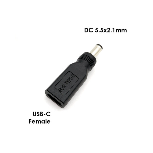  Fotolux DC5521-CF USB-C Female to DC 5.5x2.1mm Male Power Adapter Converter 