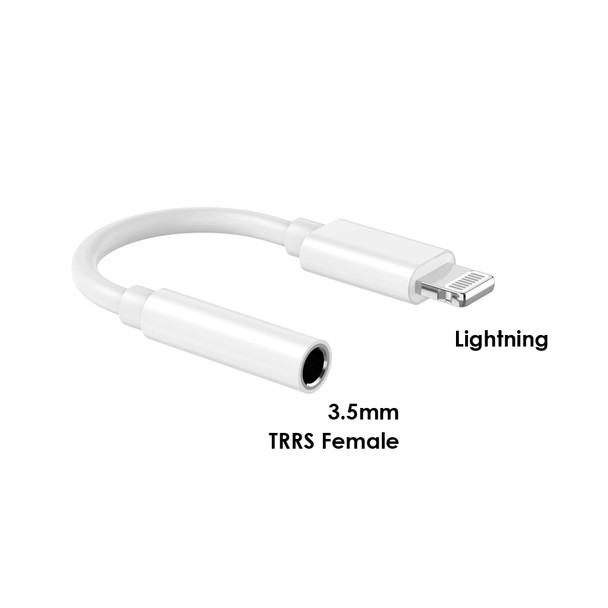 Fotolux YP232 3.5mm TRRS Female to  Lightning Male Audio Cable (10cm)