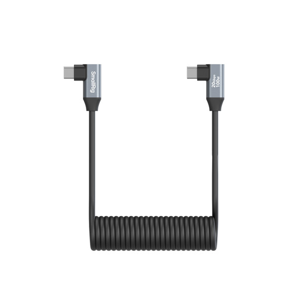 SmallRig 4793 PD 100W USB-C (Angled) to USB-C (Angled) Coiled Data Cable 