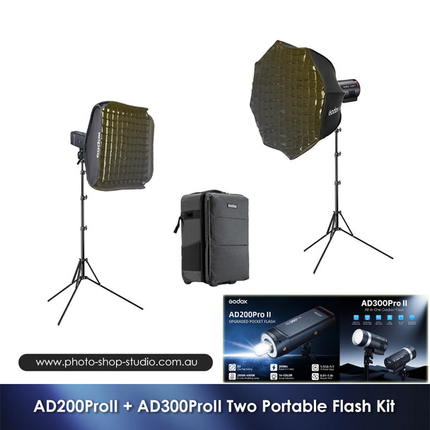 Godox AD200ProII + AD300ProII Two Portable Flash Kit