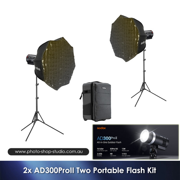 Godox 2x AD300ProII Two Portable Flash Kit
