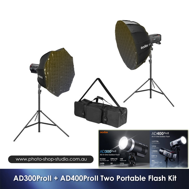  Godox AD300ProII + AD400ProII Two Portable Flash Kit