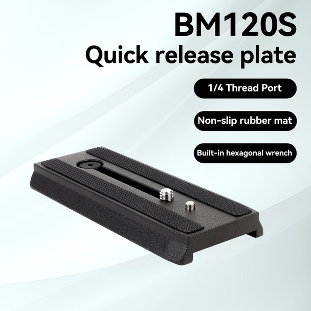 Coman BM120S Aluminum Quick Release Plate for Q5S / Q6 Video Heads