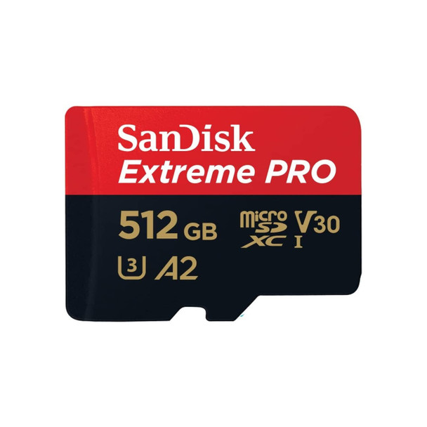 SanDisk Extreme PRO 200MB/s V30 512GB MicroSDXC UHS-I A2 Memory Card with Adapter