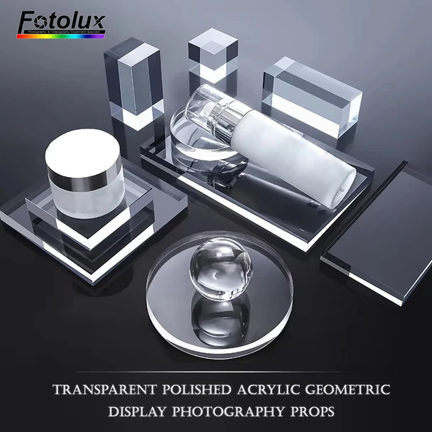  Fotolux Transparent Polished Acrylic Geometric Display Photography Props for Product Photography 
