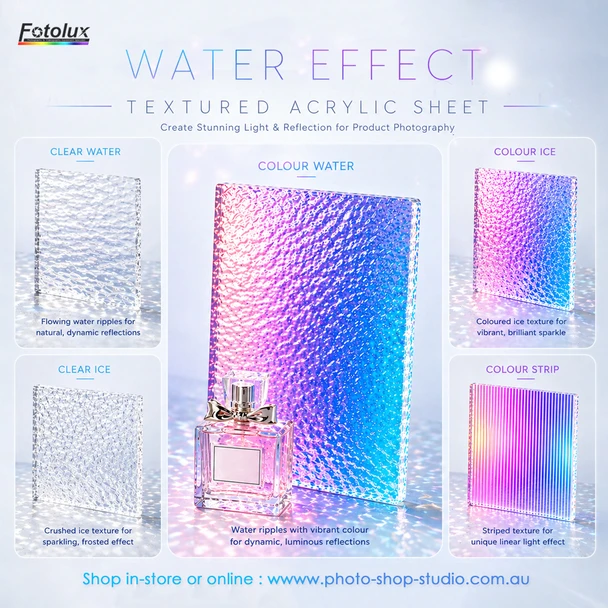  Fotolux Water Effect Textured Acrylic Sheet for Product Photography (18x29cm)