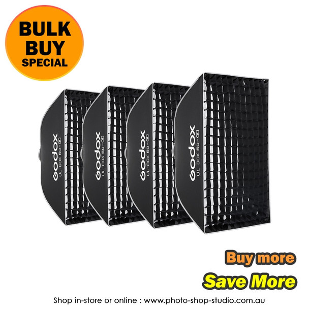  Godox 4x UL-BOX-6090 (60x90cm) Umbrella Quick Release Rectangular Softbox with Grid (Bowens Mount) - Bulk Buy ($92.13 each )