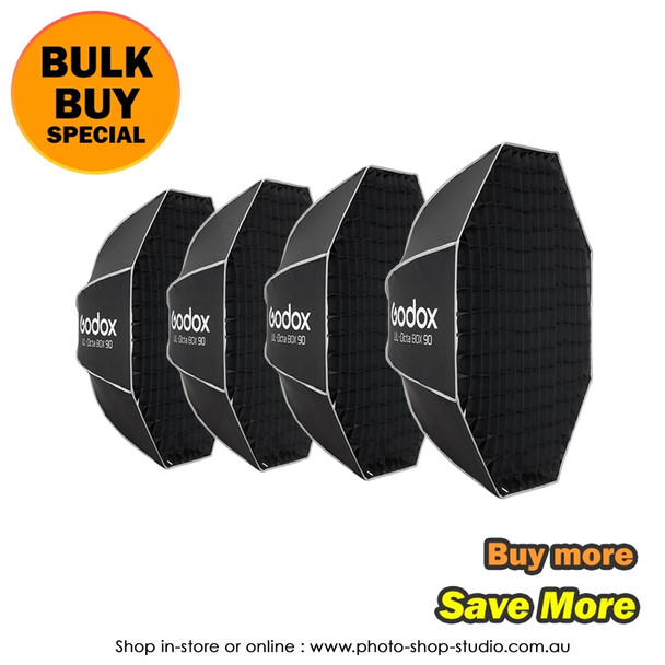 Godox 4x  UL-Octa BOX-90 (90cm) Umbrella Quick Release Octagonal Softbox with Grid (Bowens Mount) - Bulk Buy ($114.13 each) 