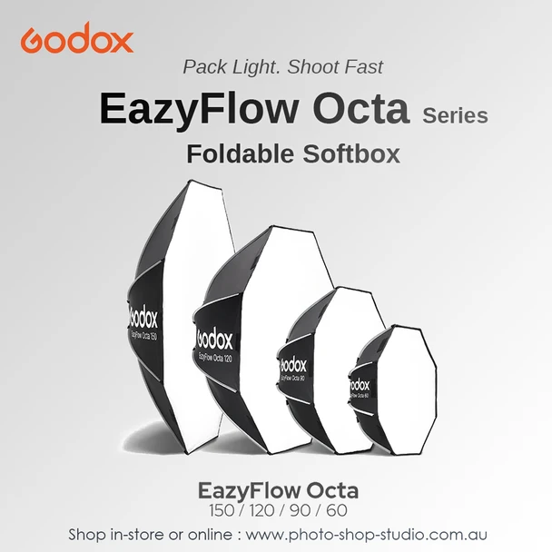 Godox EazyFlow Octa 90 (90cm) Quick Release Octagonal Foldable Softbox with Grid (Bowens Mount)