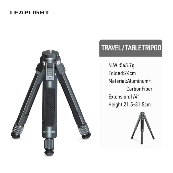 Leaplight LYZ2 31.5cm Alum Mini Tripod / Monopod Base Legs (Grey)