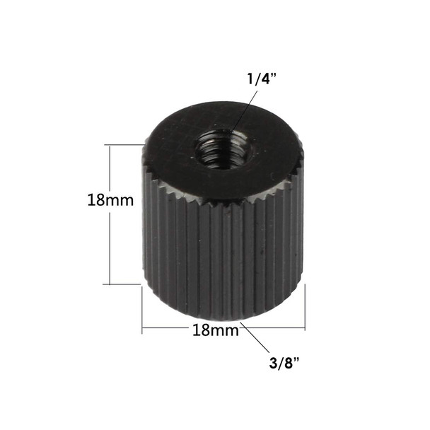 Fotolux BK-A8E 1/4" Female to 3/8" Female Thread Adapter Converter (Black)