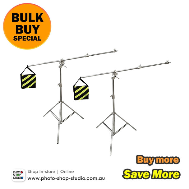  Fotolux 2x BS2158SS Stainless Steel Hybrid Boom Stand (3.6m tall) -Bulk Buy ($171.30 each)