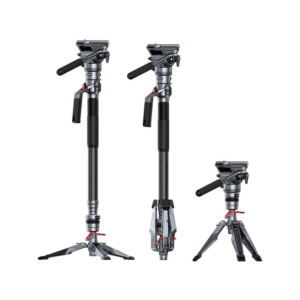 SmallRig 5565 1.75m Carbon Fiber Video Monopod with Fluid Head & Leg (Max Load 15kg)