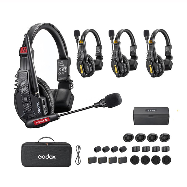  Godox SkyTalk Air 4S  4-Person Full-Duplex Wireless Headset Intercom System (2.4 GHz)