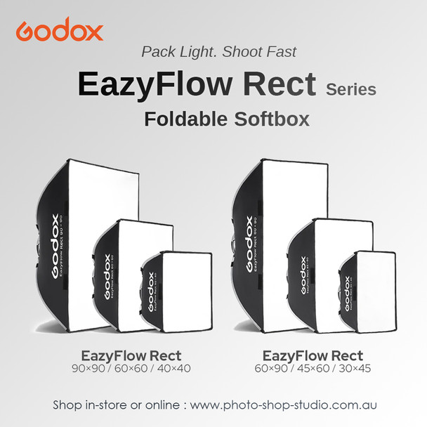 Godox EazyFlow Rect 30*45 (30x45cm) Quick Release Rectangular Foldable Softbox with Grid (Bowens Mount) 