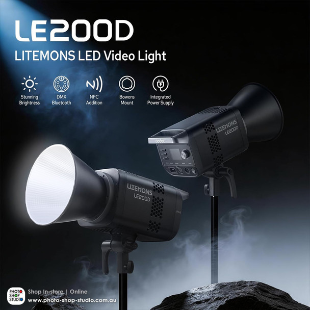Godox LE200D Litemons 220W Daylight COB AC Power LED Light 5600K (Black)
