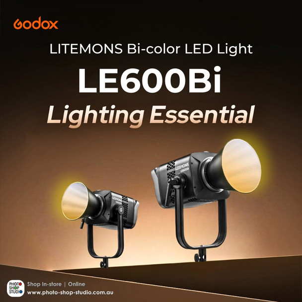 Godox LE600Bi Litemons 610W Bi-color COB AC Power LED Light 2800K-6500K (Black)