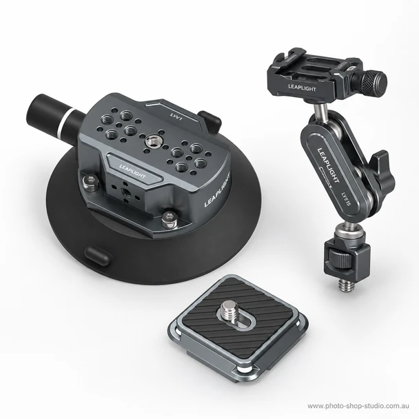 LEAPLIGHT LYV1 Suction Cup Camera Mount Kit with LYE15 Magic Arm and LYG1 Plate - Grey - main product view