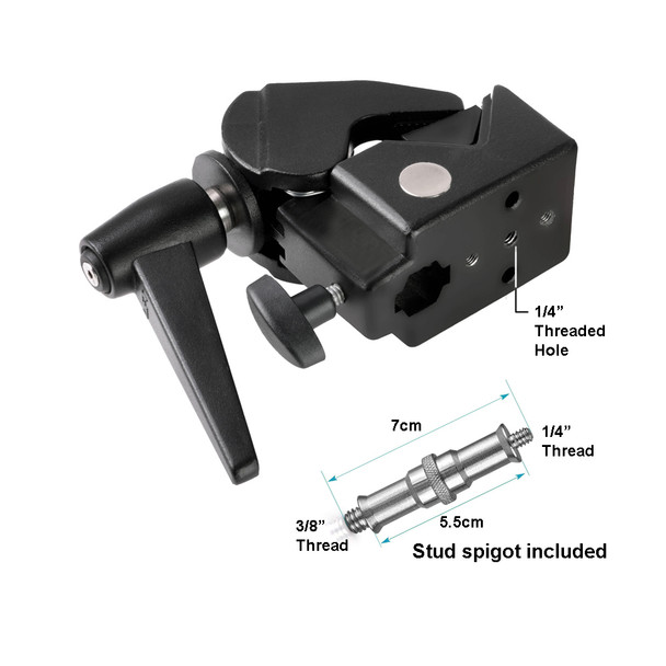 Nicefoto Super Clamp (1/4" Thread) with Spigot for Ball Head and Lighting B-01