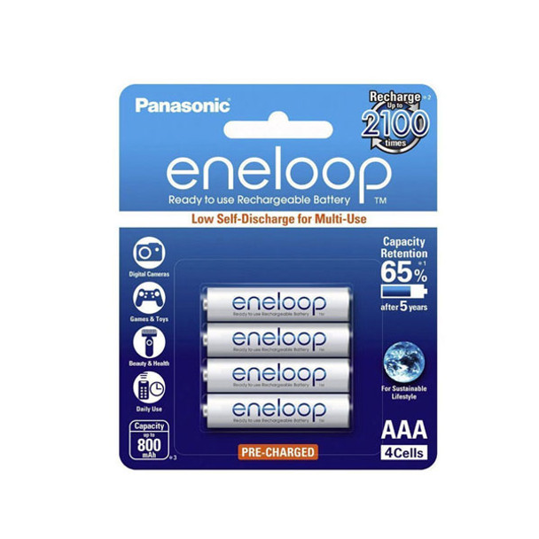 Panasonic eneloop AAA Rechargable Batteries 800mAh White pack 4pcs