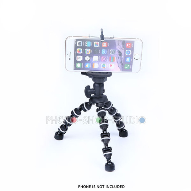 Fotolux Mini Tripod Flexi Pod with Smartphone Clip Mount for iPhone, Samsung