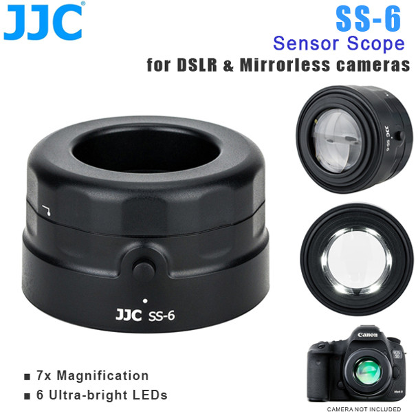 JJC SS-6 Sensor Scope / Loupe for DSLR & mirrorless camera ( 7x magnification , 6 ultra-bright LEDs)