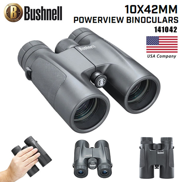 Bushnell 10 x 42 mm Powerview Binocular (Black ,Standard) 141042 