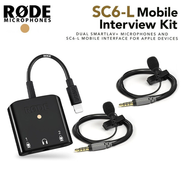  Rode SC6-L Mobile Interview Kit with Lightning Interface & 2 smartLav+ Microphones