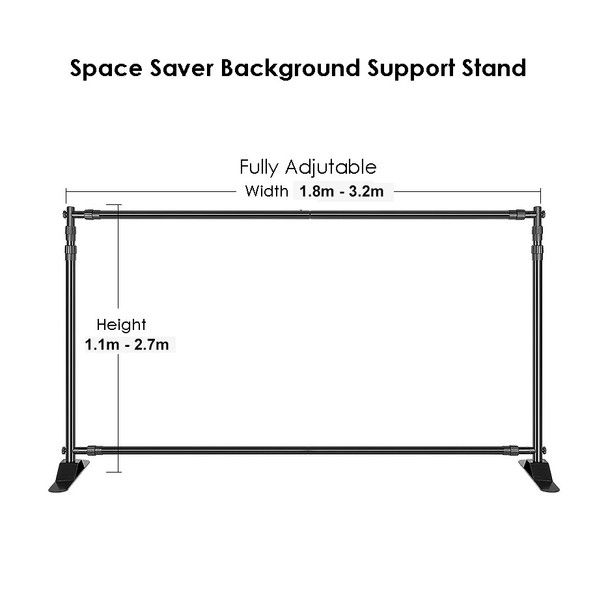Fotolux FOT-BKS3 Space Saver Photography Background Support Kit (2.7m H x 3.2m W)