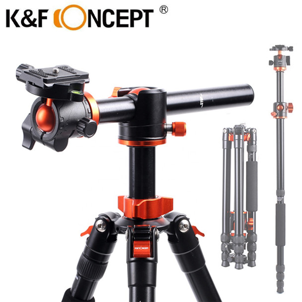 K&F Concept  SA254T2 Alum Tripod / Monopod  with Cross Arm for Flat Lay Photos