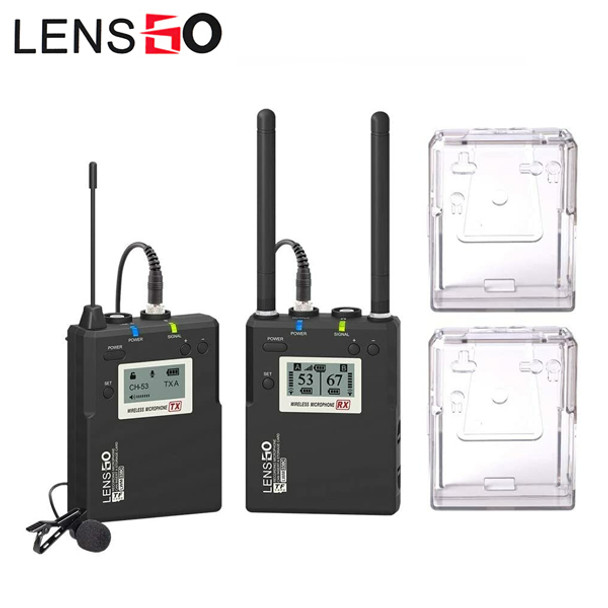 LENSGO LWM-338C Lavalier / Lapel Wireless UHF Microphone Set (1 Transmitter + 1 Receiver)