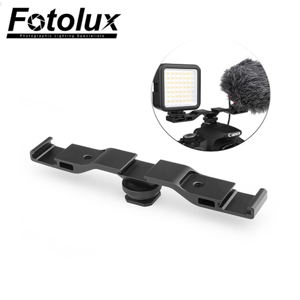 Fotolux Triple Hot Shoe Bracket for Monitor / Light / Microphone