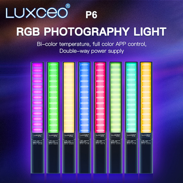 Luxceo P6 18W Handheld RGB LED Light Wand (2500K-6500K)
