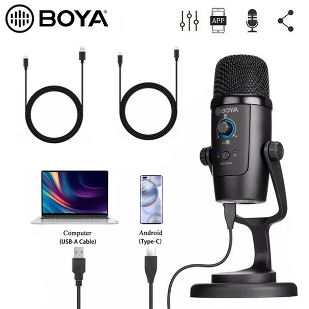 BOYA BY-PM500 USB Condenser Microphone for PC / Android Type-C devices