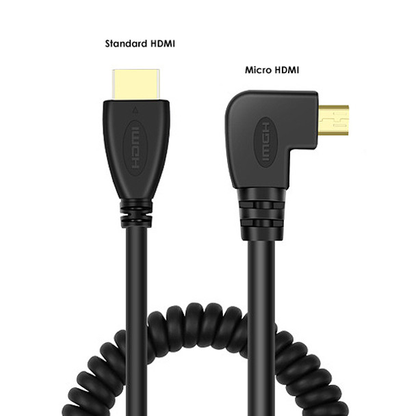 Fotolux Male Micro HDMI (Right Angle) to Male HDMI Cable (0.5m)
