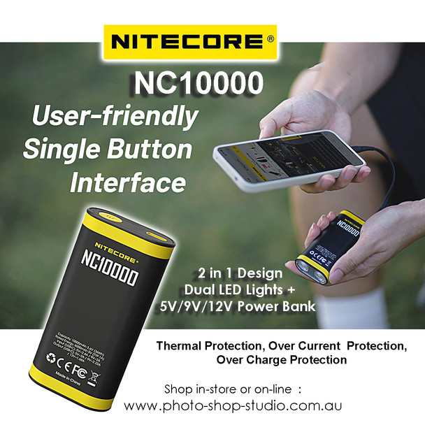 Nitecore NC10000 10,000mAh Compact Power Bank + Dual LED lights