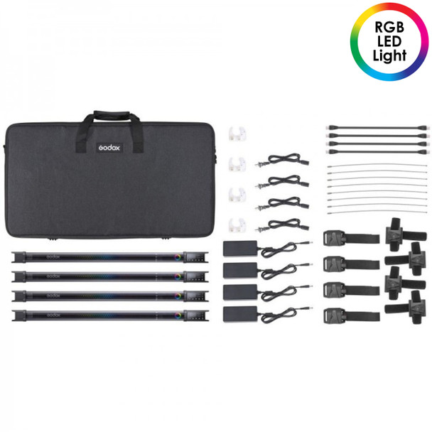 Godox TL60-K4 75cm RGB Tube LED Four Light Kit (2700K-6500K)