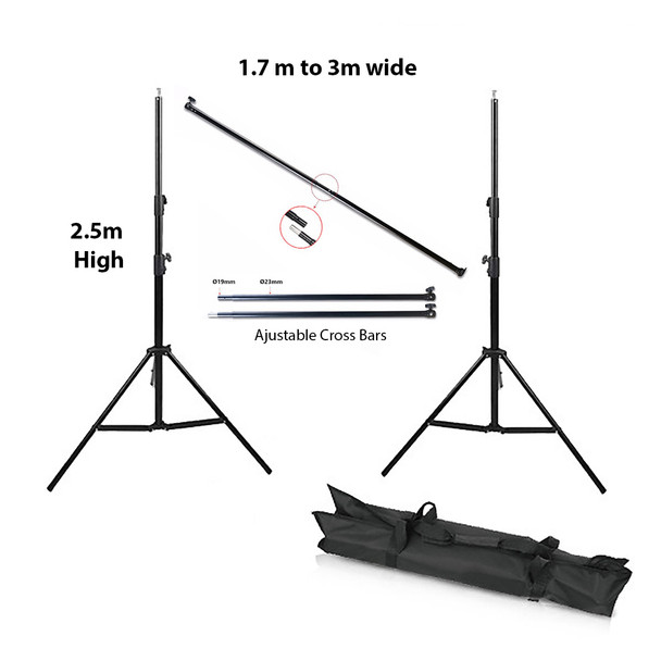 Fotolux BGTK 3m W x 2.5m H Photo Studio Background Support Kit (Telescopic)