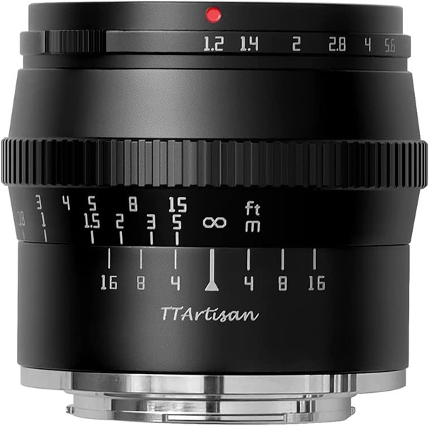 TTArtisan 50mm F1.2 APS-C Manual Focus Large Aperture Portrait Lens for Fujifilm X-mount (Black)