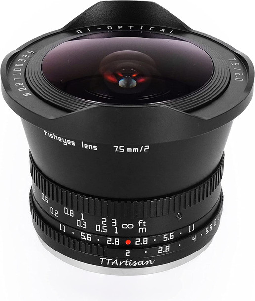 TTArtisan 7.5mm F2 Fisheye Manual Focus Wide Angle Lens for Olympus & Panasonic M43 mount