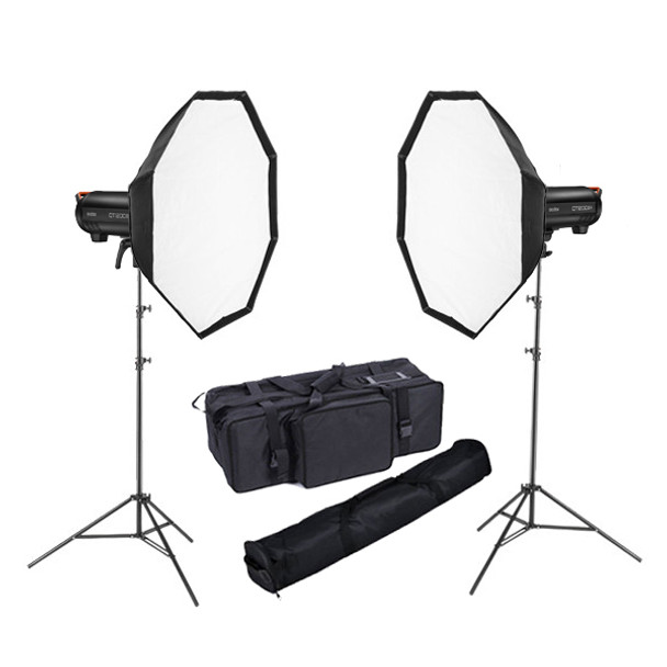 Godox 2x QT1200IIIM 1200Ws New Strobe HSS Studio Flash Lighting Kit