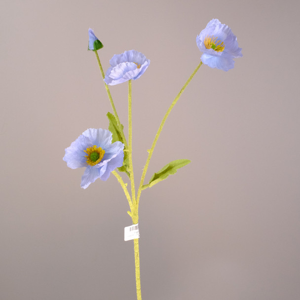 Fotolux Photo Props Artificial Poppies  60cmH x 7cmD (Light Blue)