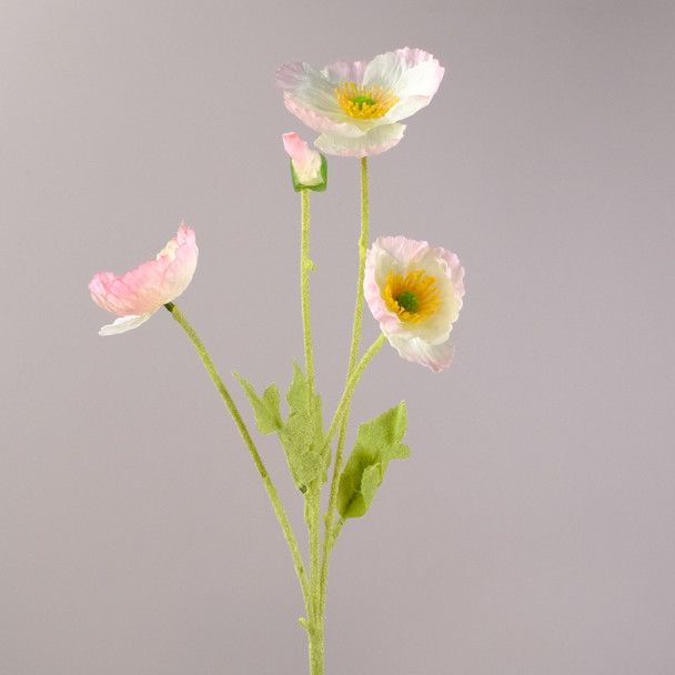 Fotolux Artificial Poppies 60cmH x 7cmD (Light Pink)