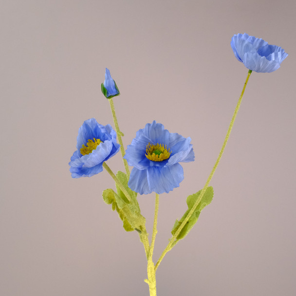 Fotolux Photo Props  Artificial Poppies  60cmH x 7cmD ( Ice Blue)