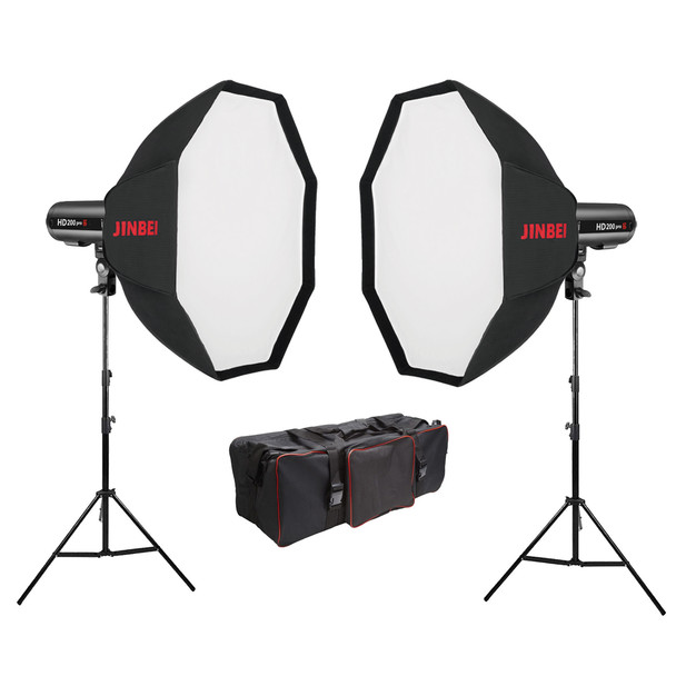 Jinbei 2x HD-200pro 200W Battery-Powered LED Two Light Kit