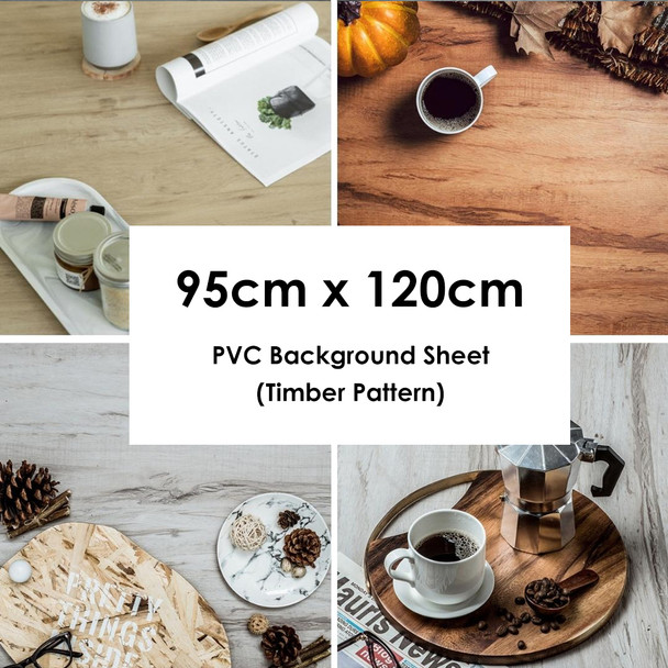 Fotolux 95cm x 120cm PVC Background Sheet (Timber Pattern)