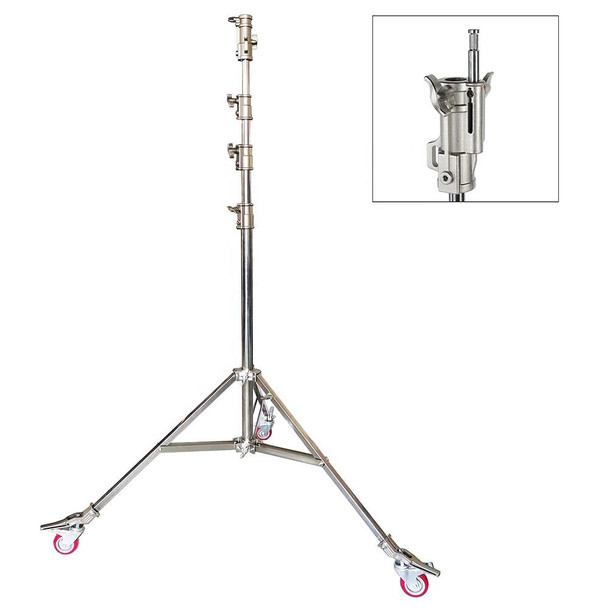 Fotolux J4200 4.2m Pro Stainless Steel Light Stand with Wheels