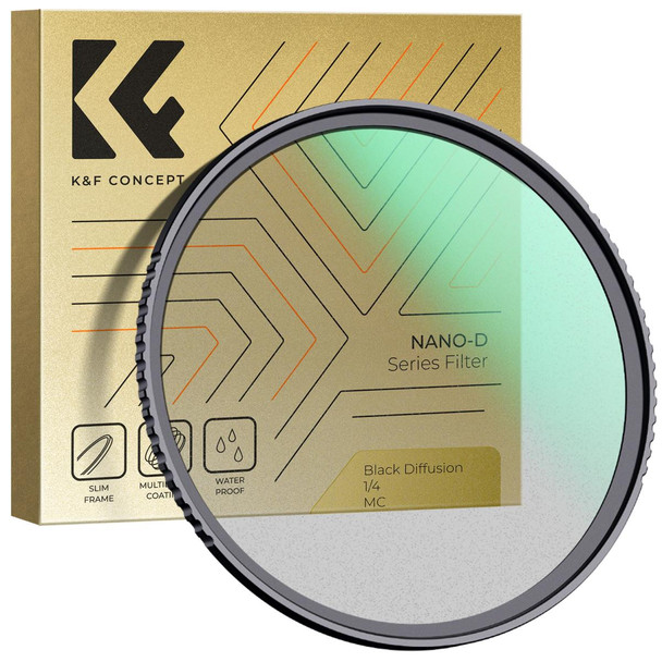 K&F Concept 62mm Black Mist 1/4 Nano-D MC Black Diffusion Filter