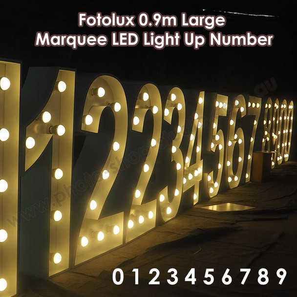 Fotolux 0.9m Large Marquee LED Light Up Number